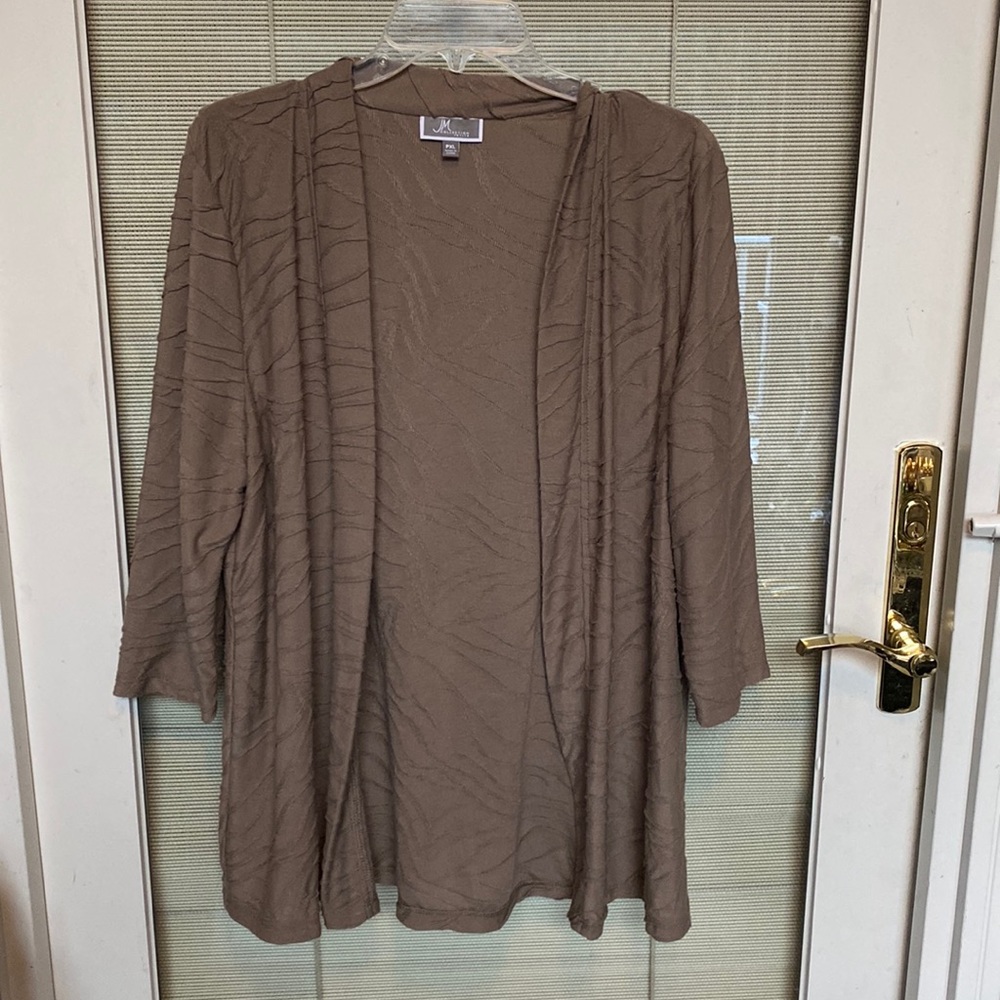 JM Collection Petite Size Petite XL PXL Tan Cardigan